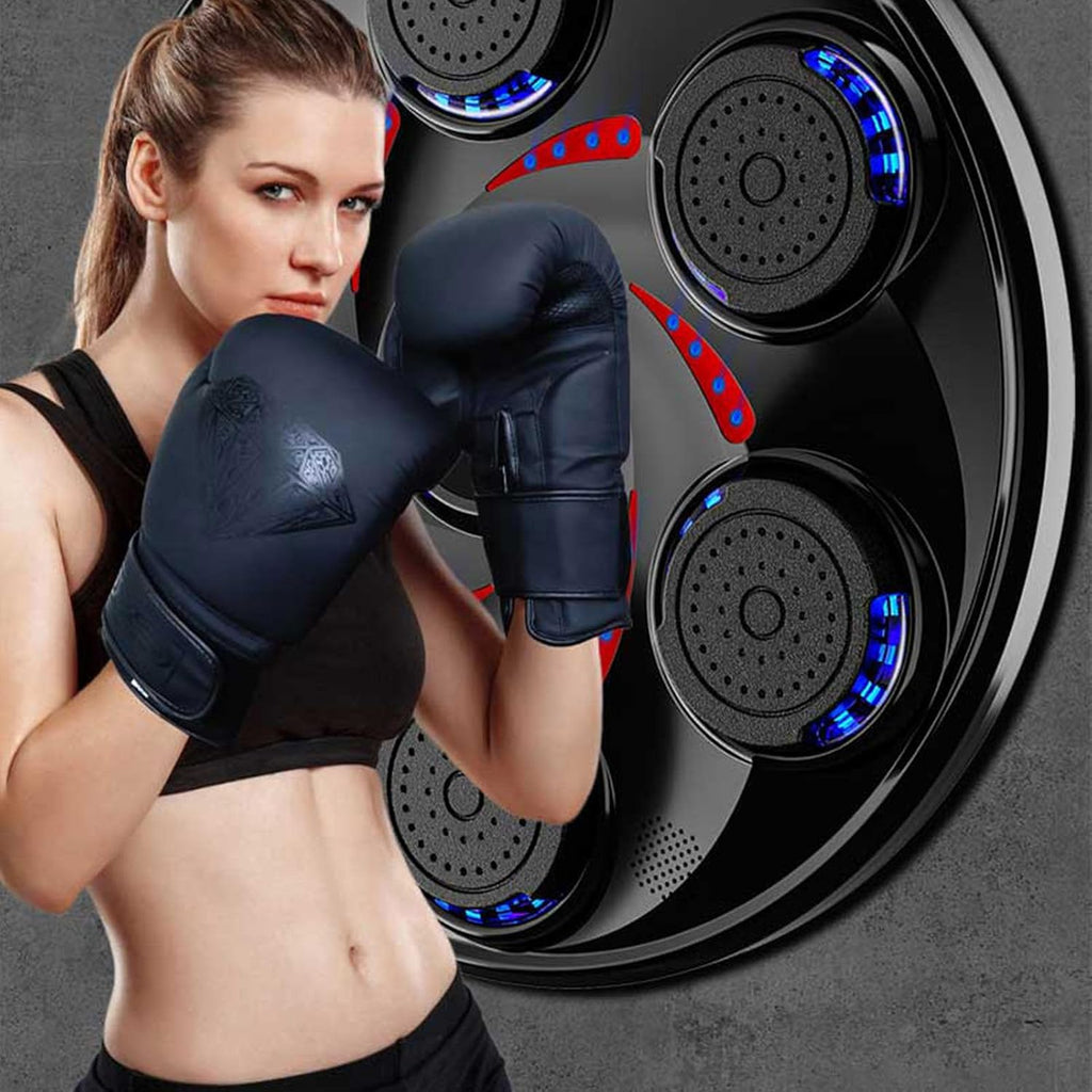 Yunseity Smart Music Boxing Machine, Wall Mounted Rechargeable Electronic Boxing Target with Gloves, for Home Gym