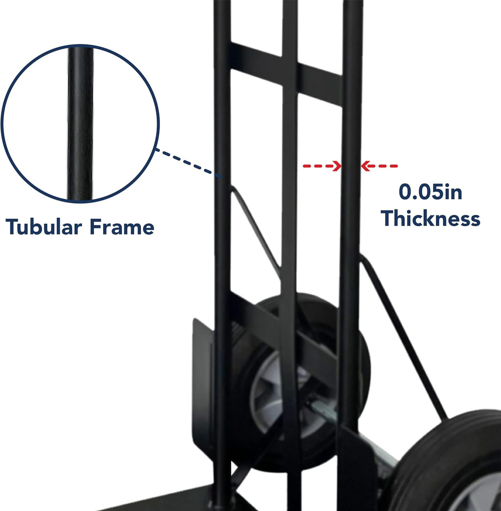 Olympia Tools 800 Lb Steel Hand Truck with D Handle and 10' Pneumatic Wheels for Home and Office Use