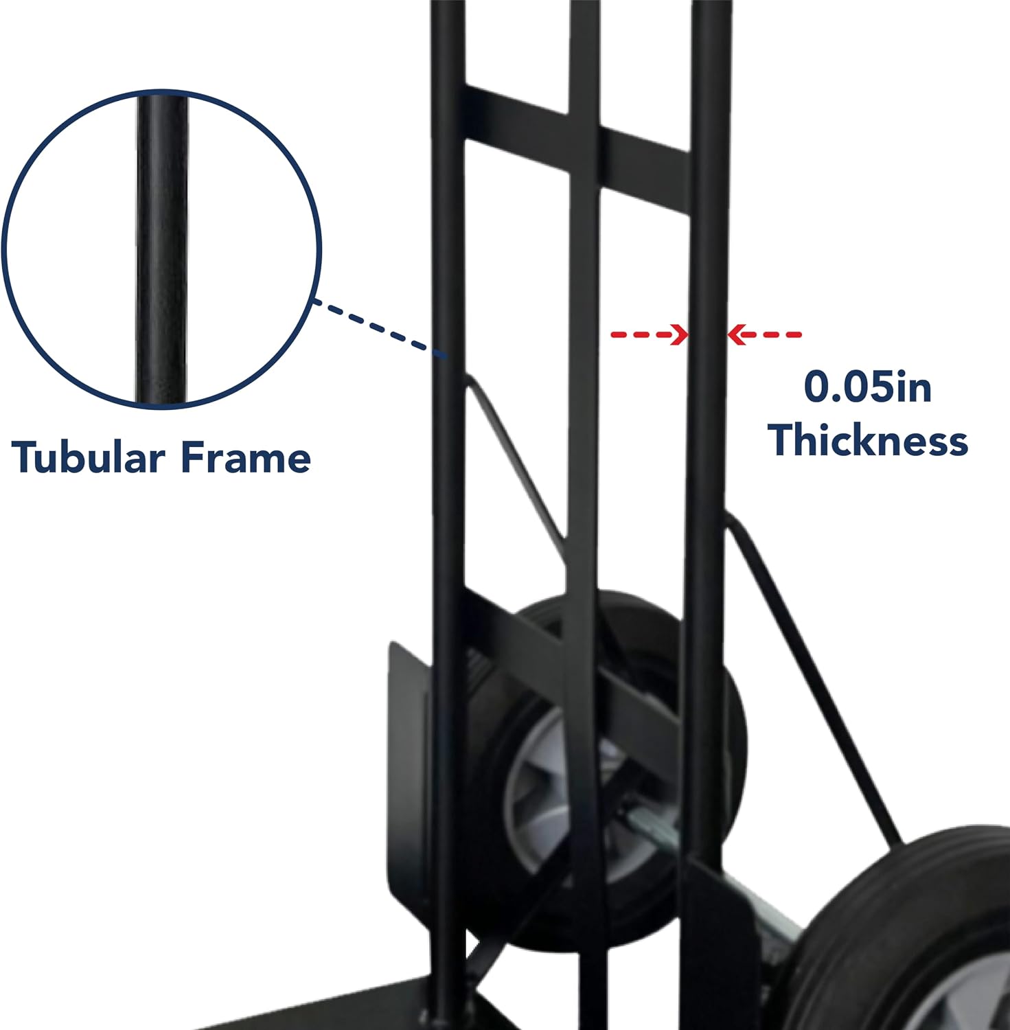 Olympia Tools 800 Lb Steel Hand Truck with D Handle and 10' Pneumatic Wheels for Home and Office Use