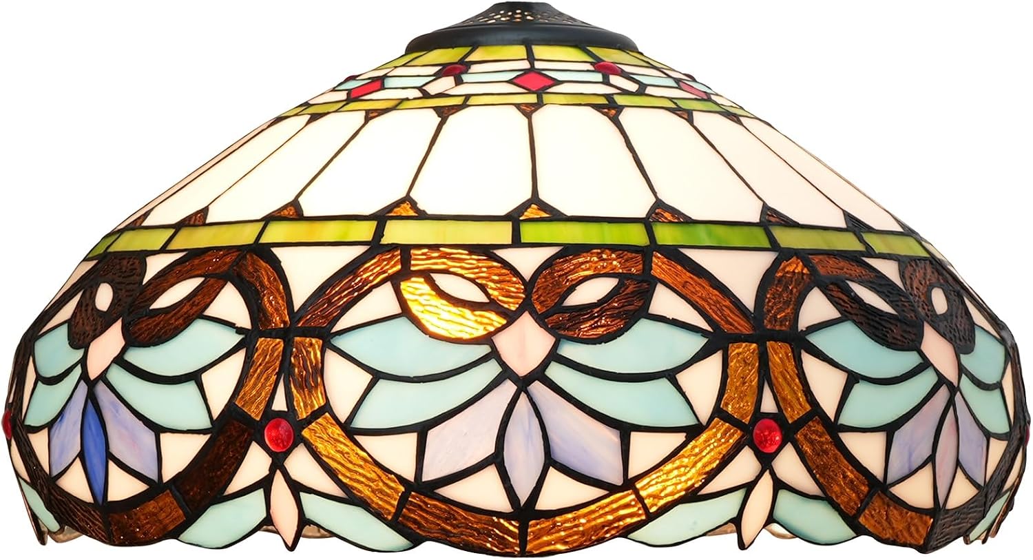 Lamp Shade Replacement 16 Inch Blue Heart Stained Glass Ceiling Light Large Vintage Art Deco For Table Lamps Floor Pendant