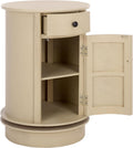 SAFAVIEH Furniture - Tabitha 1-Drawer Accent Table - Sand - Solid Wood - Farmhouse Storage Design - Ideal for Living Room, Entryway, Home Office, 17.7'W x 17.7'D x 26'H - Fully Assembled (AMH5712G)