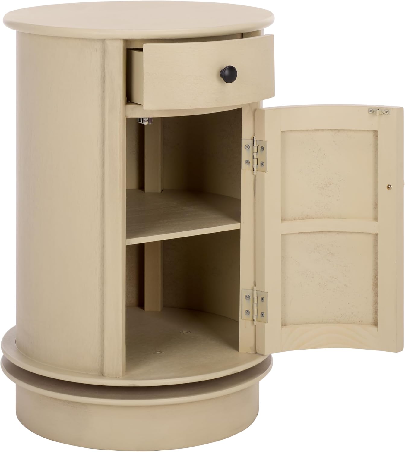 SAFAVIEH Furniture - Tabitha 1-Drawer Accent Table - Sand - Solid Wood - Farmhouse Storage Design - Ideal for Living Room, Entryway, Home Office, 17.7'W x 17.7'D x 26'H - Fully Assembled (AMH5712G)