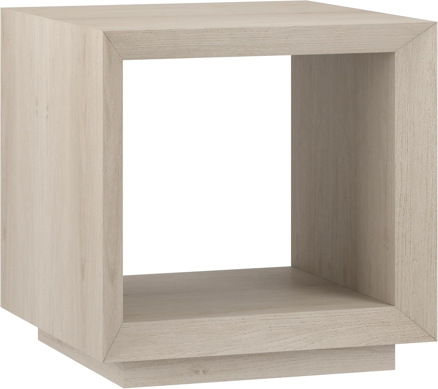 Henn&Hart 22' Modern Square Wooden End Table, Side Table, Nightstand with Open Display Shelf for Living Room, Office, Family Room, or Bedroom, Beech White