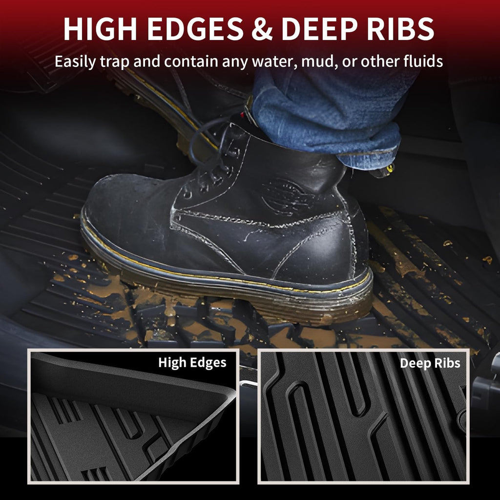LASFIT Floor Mats for Ford Bronco Sport 2026 2025 2024 2023 2022 2021 Carpet Floor All Weather Protector Custom Fit TPE Car Liners, No Sliding, No Curling
