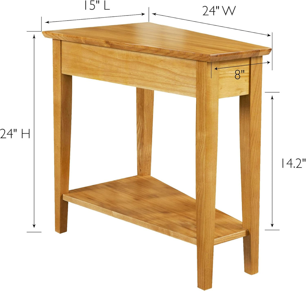 Leick Home 10074-DS Recliner Wedge Side Table with Shelf, Desert Sand
