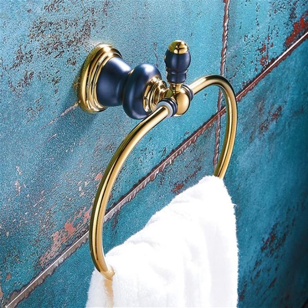 Bathroom Bath Towel Holder, Hand Towel Ring, Oval Towel Rings, Chrome Metal Towel Bars Holder, Towel Hangers Storage Wall Mounted Accessories Bath Towel Racks