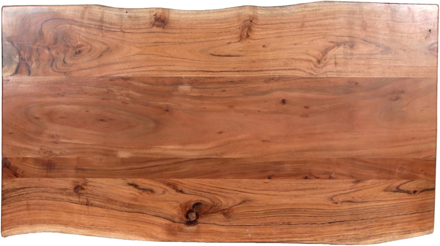 Alaterre Furniture Live Edge Wood Coffee Table with Hairpin Metal Legs – Rustic Modern Farmhouse Living Room Table with Acacia Wood Top (48 Inch)