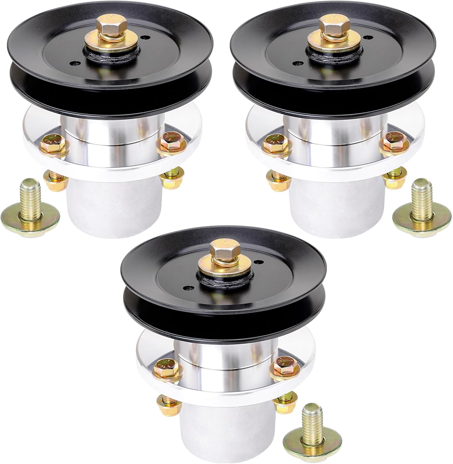 037-2000-00 037-2050-00 Spindle Assembly with 033-4890-00 Pulley Fit for 54 inch Bad Boy MZ MZ Magnum ZT Avenge Deck Lawn Mower (3 Pack)