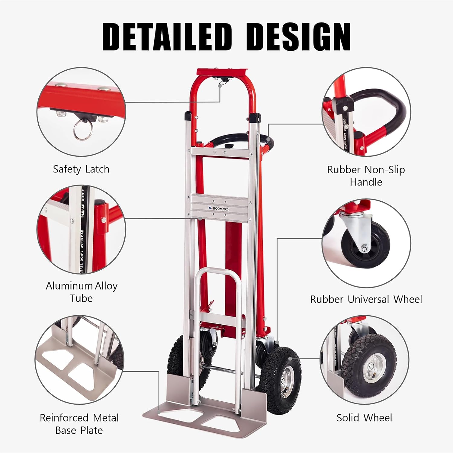 3-in-1 Folding Hand Truck, 770LBS Capacity Aluminum Alloy Dolly Cart with 4 Wheels, Convertible Dolly Portable Hand Truck for Moving, Warehouse, Delivery, Industrial Use