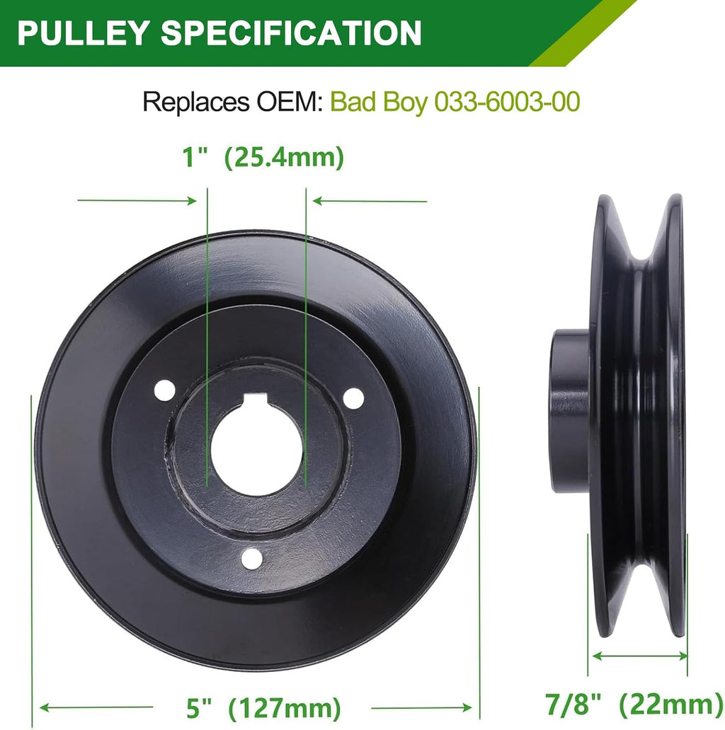 037-6015-50 037-6015-00 Spindle Assembly with 033-6003-00 Pulley - Fits 48 Inch Mower Decks Bad Boy Maverick ZT Elite 48-Inch (3-Pack)