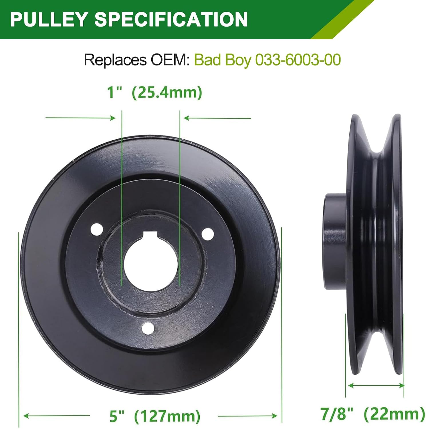 037-6015-50 037-6015-00 Spindle Assembly with 033-6003-00 Pulley - Fits 48 Inch Mower Decks Bad Boy Maverick ZT Elite 48-Inch (3-Pack)