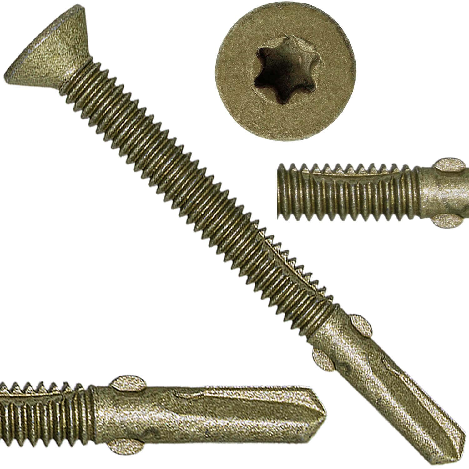 14x2-3/4 Reamer Tek Torx/Star Head Self-Drilling Wood to Metal Screws - for Flatbeds, Trailers - T-30 Torx Screw Head 5 Pound CASE 1,530 Screws