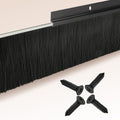 12-Pack Garage Door Brush Seal – Cepia Black Bottom Sweep – Roll-Up Door Stripping, 2.80' Wide x 39.3' Long, Aluminum Alloy Base, Ideal for Exterior Doors and Industrial Use (472.4 in / 1200 cm)