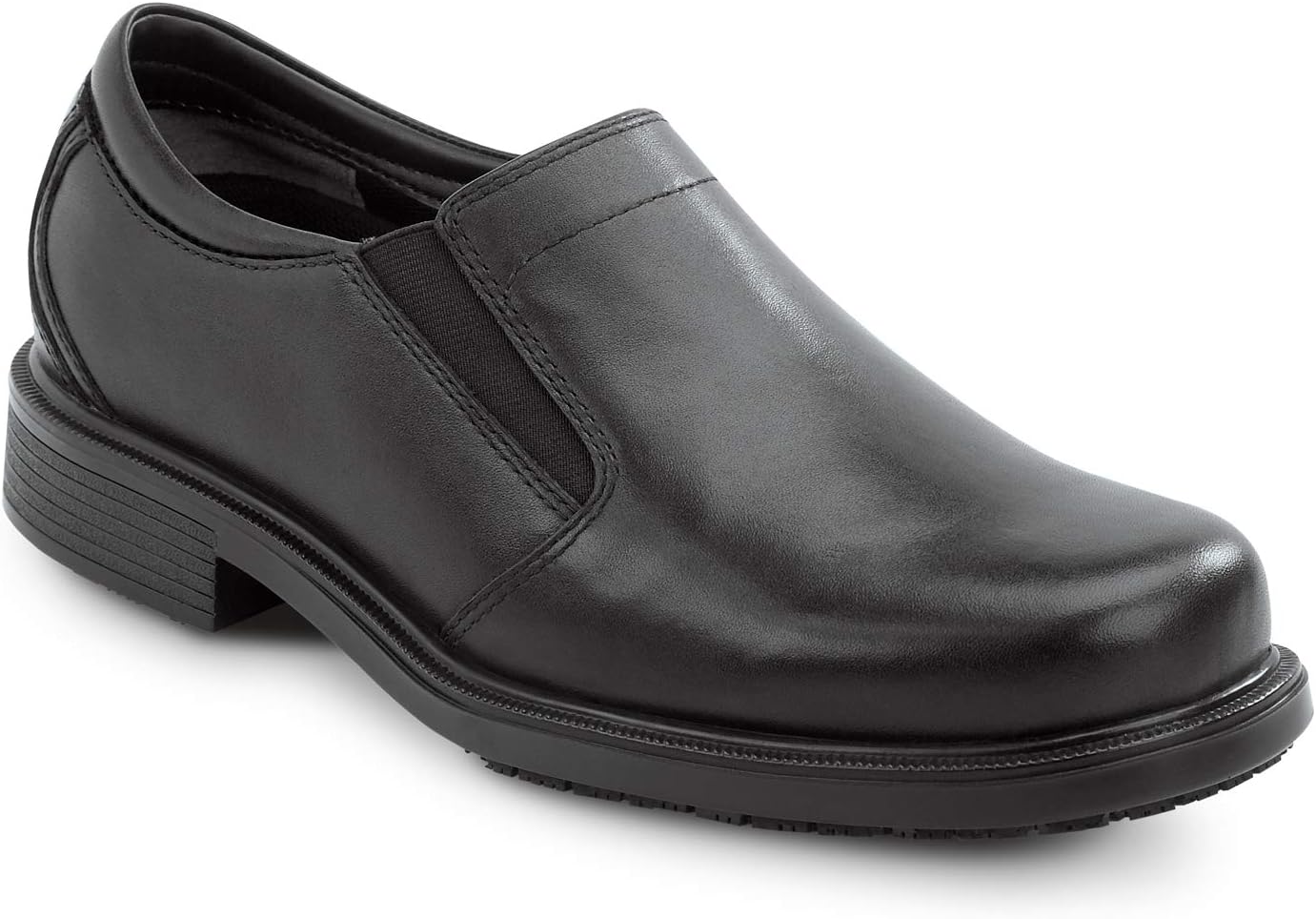 ROCKPORT WORKS Men's Ontario, Black, Twin Gore Dress Style Slip Resistant Soft Toe Work Shoe