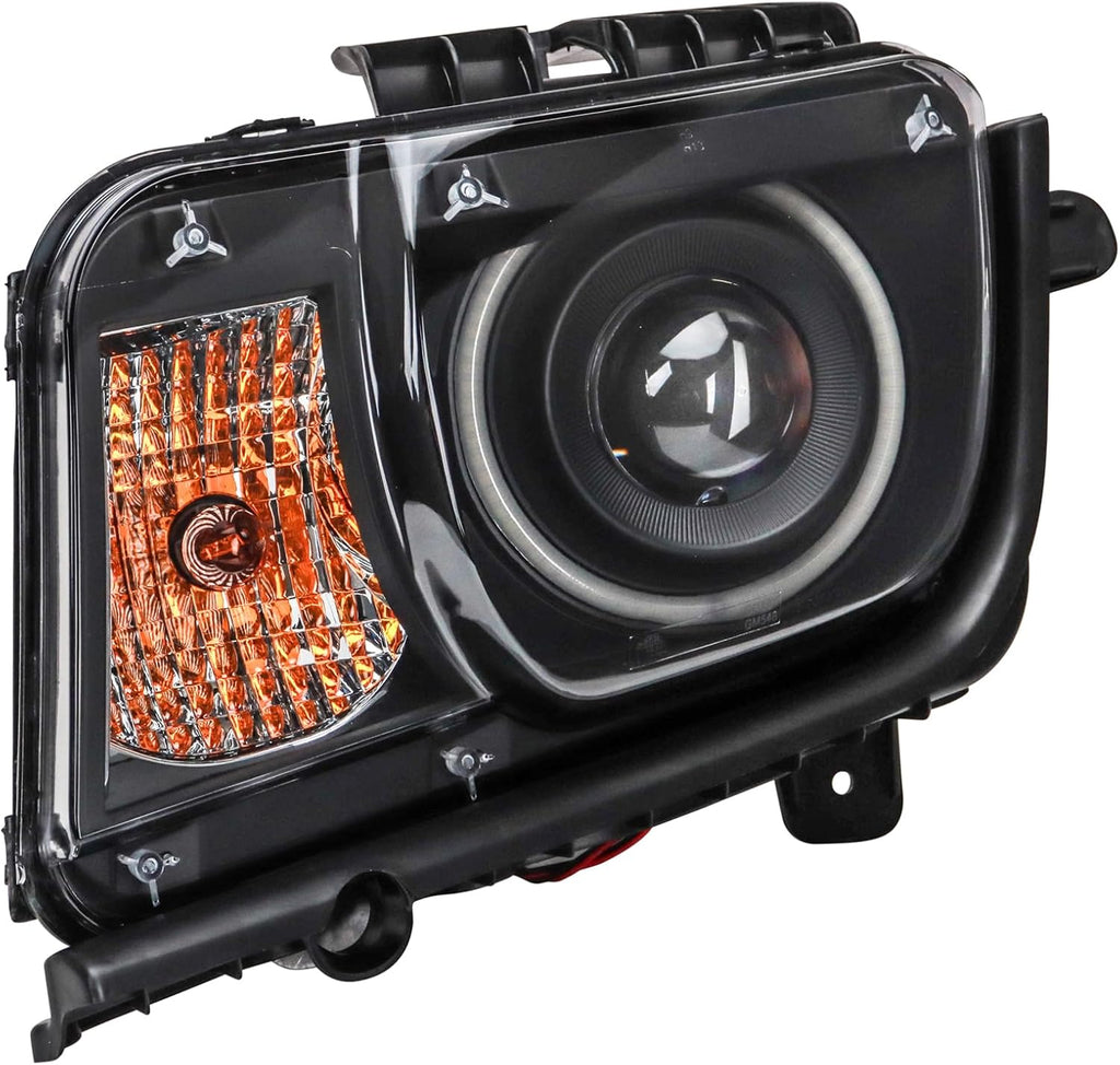 TRQ Performance Driver and Passenger Side Headlight Assembly Set Compatible with 10-13 Chevy Camaro Halogen Only