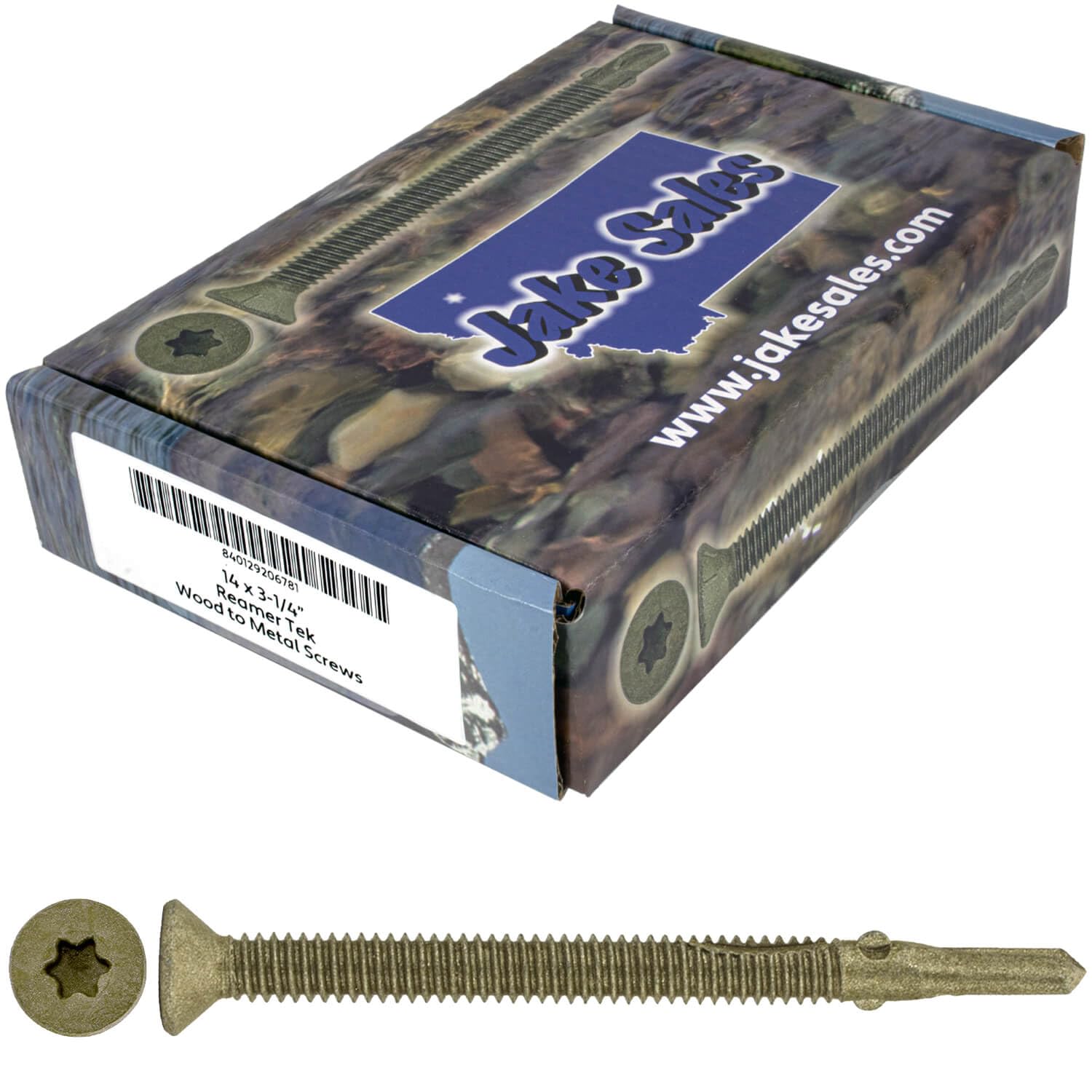 14x3-1/4 Reamer Tek Torx/Star Head Self-Drilling Wood to Metal Screws - for Flatbeds, Trailers - T-30 Torx Screw Head 5 Pound CASE 1,350 Screws