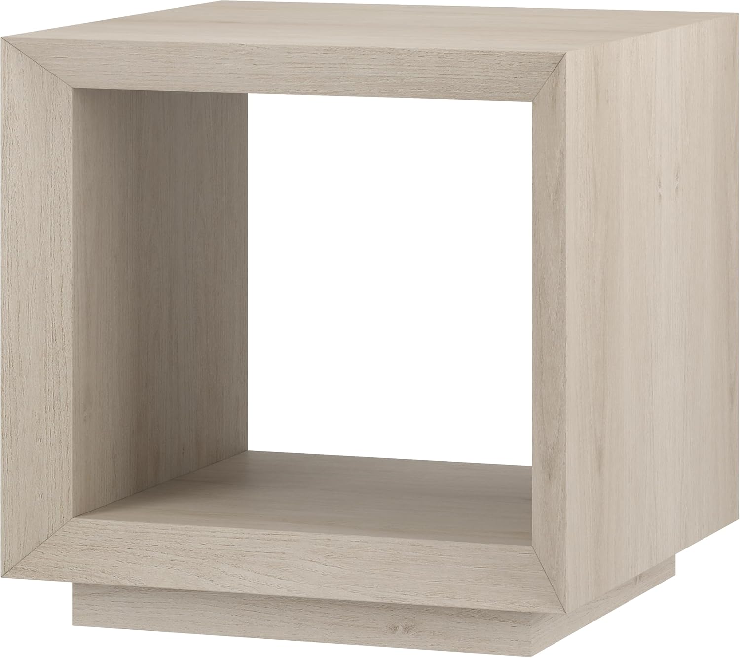 Henn&Hart 22' Modern Square Wooden End Table, Side Table, Nightstand with Open Display Shelf for Living Room, Office, Family Room, or Bedroom, Beech White