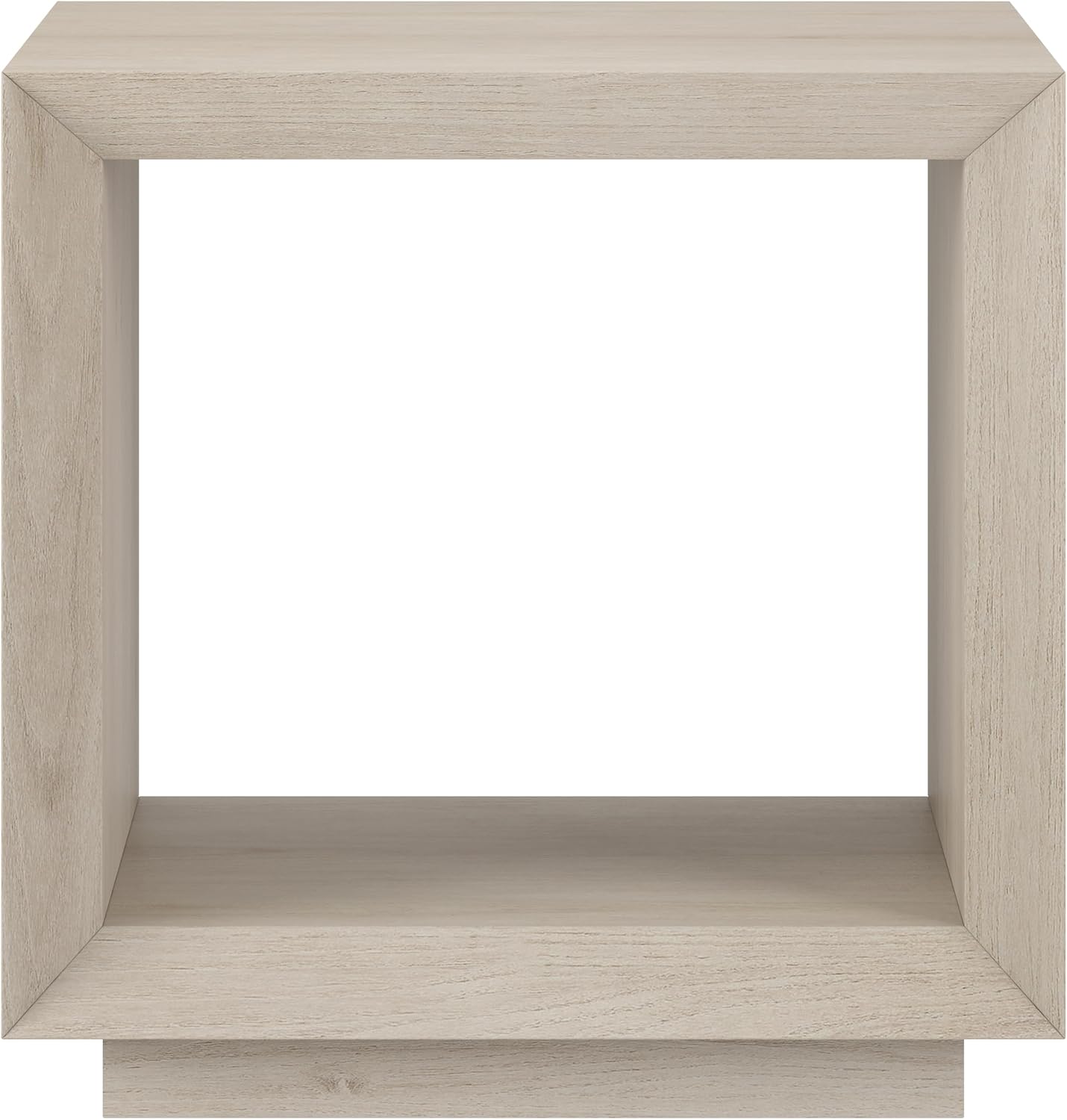 Henn&Hart 22' Modern Square Wooden End Table, Side Table, Nightstand with Open Display Shelf for Living Room, Office, Family Room, or Bedroom, Beech White