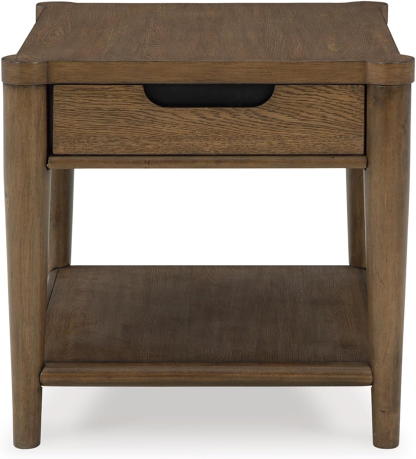 Signature Design by Ashley Roanhowe Contemporary 1-Drawer End Table with Open Lower Shelf, Light Brown