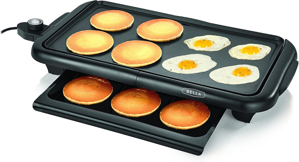 BELLA Electric Skillet, Frying Pan, Griddle and Warming Tray Bundle - Nonstick Copper Titanium Coating, Adjustable Temperature, Dishwasher Safe