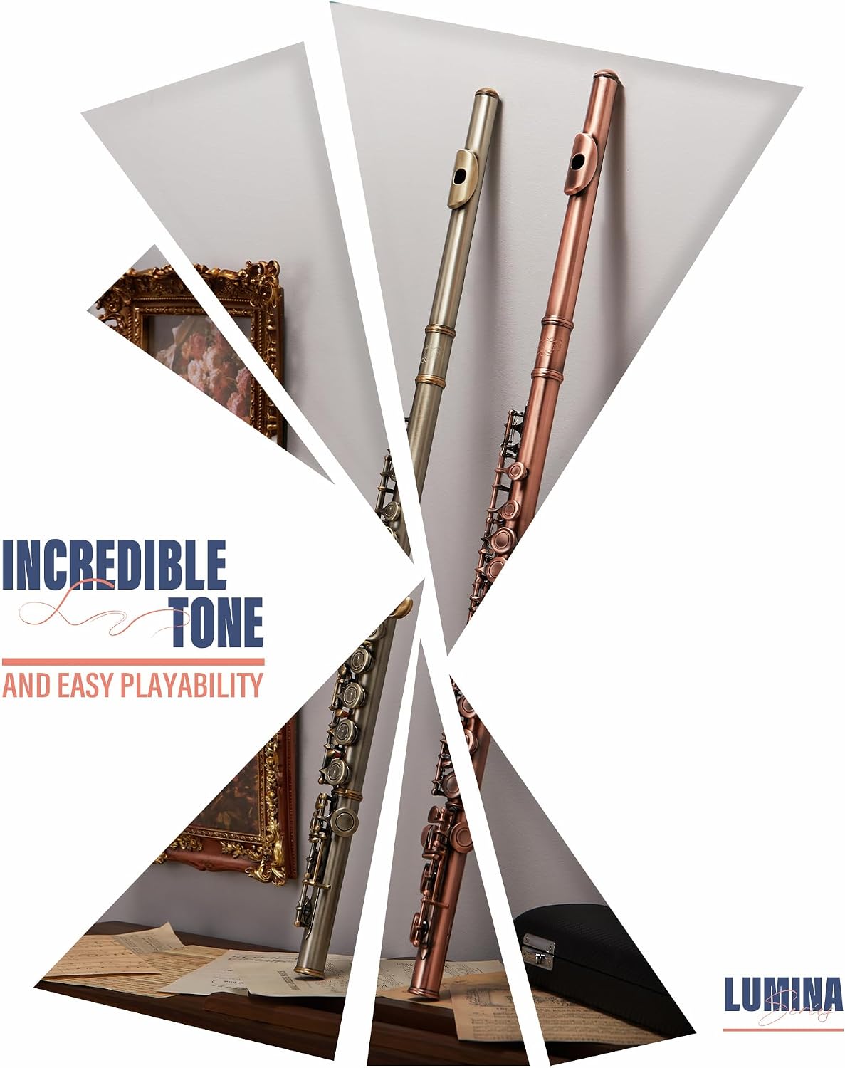 AKLOT Closed-Hole Concert C Flute: Flute Instrument with 16 Keys, Offset G, Smooth Cupronickel Keys, Air-Tight Pads, Include Stylish Leather Hard Case, Cleaning Kit, Stand, Gloves (LUM-AR)