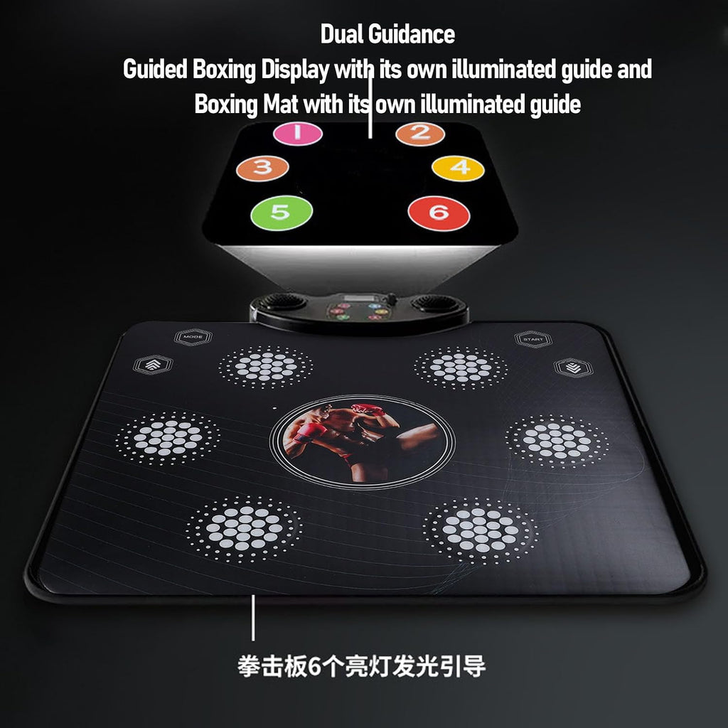 Music Boxing Machine and Dance Pad, 21.1 x 22.4in 2 in 1 Boxing Equipment Music Boxing Machine for Adults Kids, Music Punching Wall Mounted Boxing Punch Musical Boxing Machine