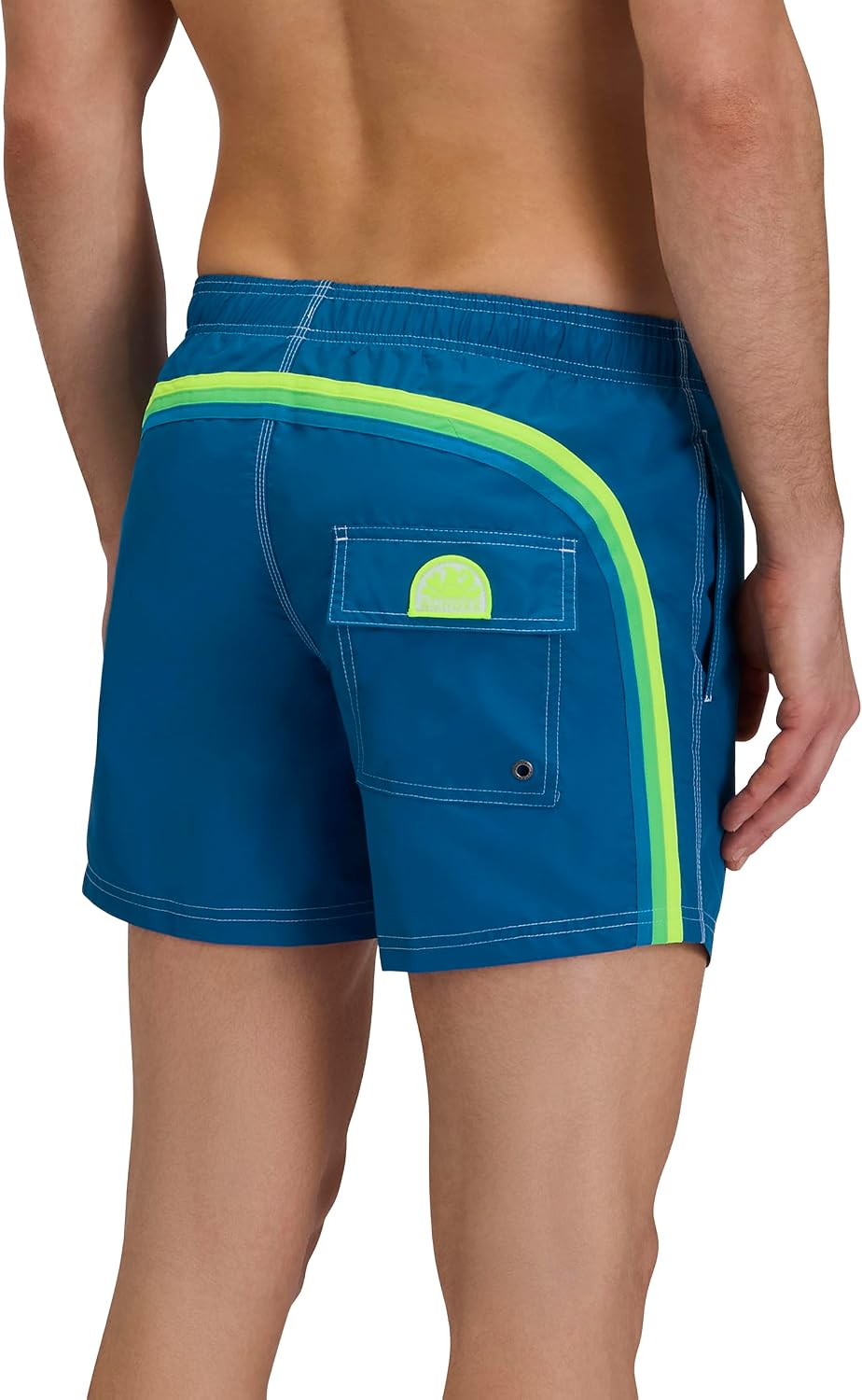 SUNDEK Mens Elastic Waist Boardshort, Swim Trunks 14' Length 5' Inseam