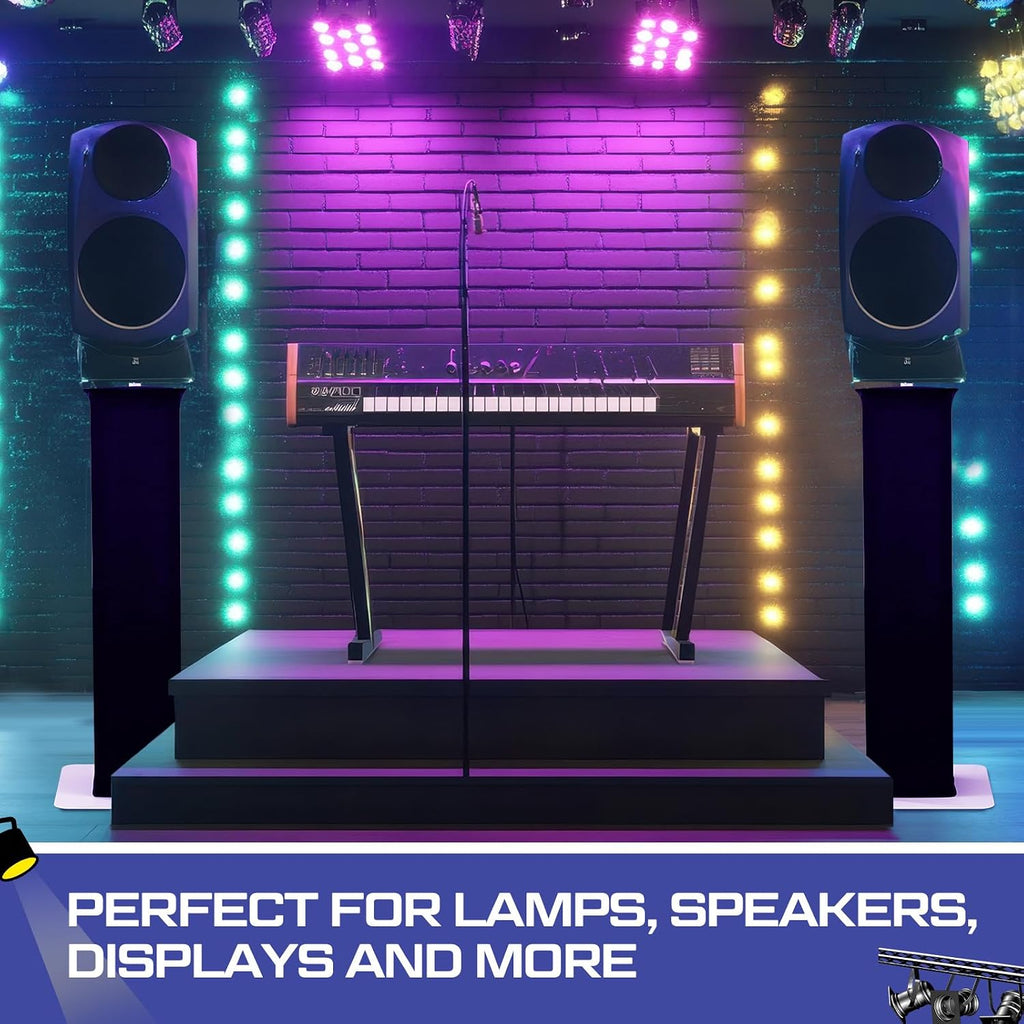 Cinnvoice 2 Set DJ Totem Light Stand Adjustable DJ Booth 132 lbs Capacity Portable with Bag and Black/White Scrims for Mobile Live Pop and Events(39''-70'')