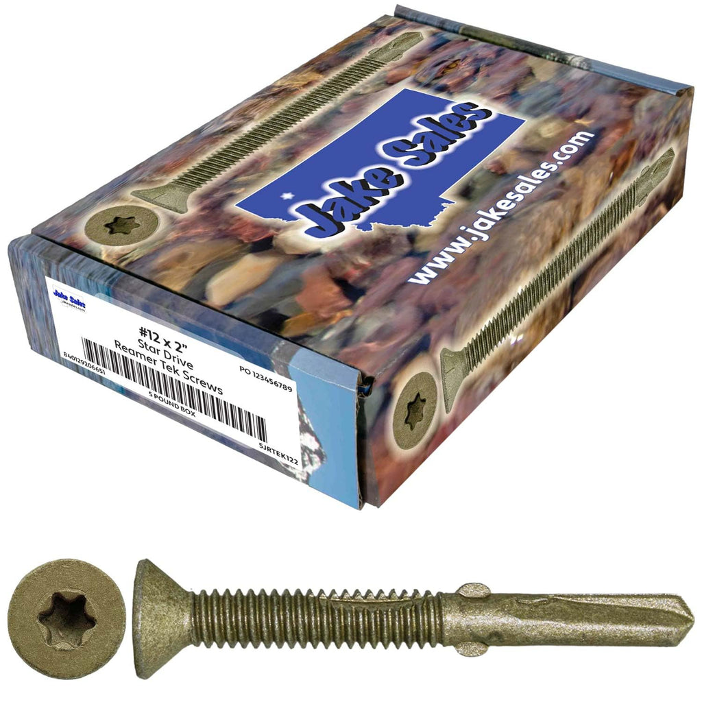 12x2 Reamer Reamer Tek Torx/Star Head Self-Drilling Wood to Metal Screws - for Flatbeds, Trailers - T-30 Torx Screw Head 5 Pound CASE 3060 Screws