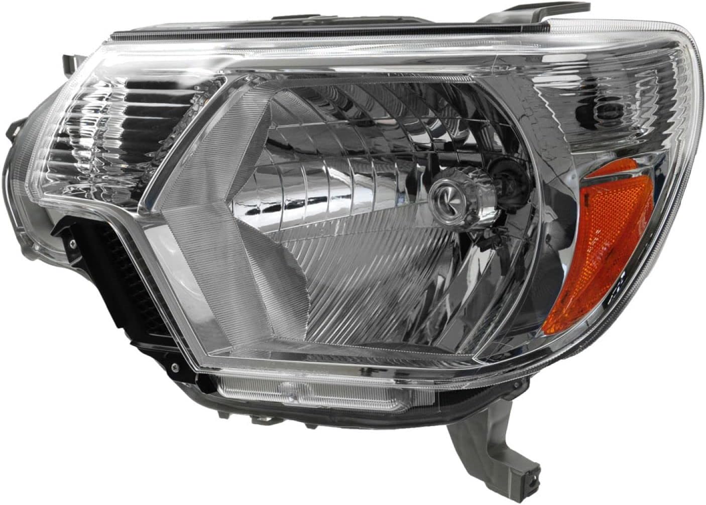 TRQ 2 Piece Headlight Assembly Set Chrome Bezel Driver & Passenger Side Compatible with Toyota Tacoma 2012-2015 TO2502213 TO2503213 8111004180 8111004181 8115004180 8115004181