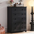 Joaxswe Farmhouse 5 Drawer Dresser for Bedroom, 42' Tall Small Dressers & Chest of Drawers, Rustic Wood Dresser with Metal Handle, Storage Organizer Closet for Living Room, Hallway, Entryway