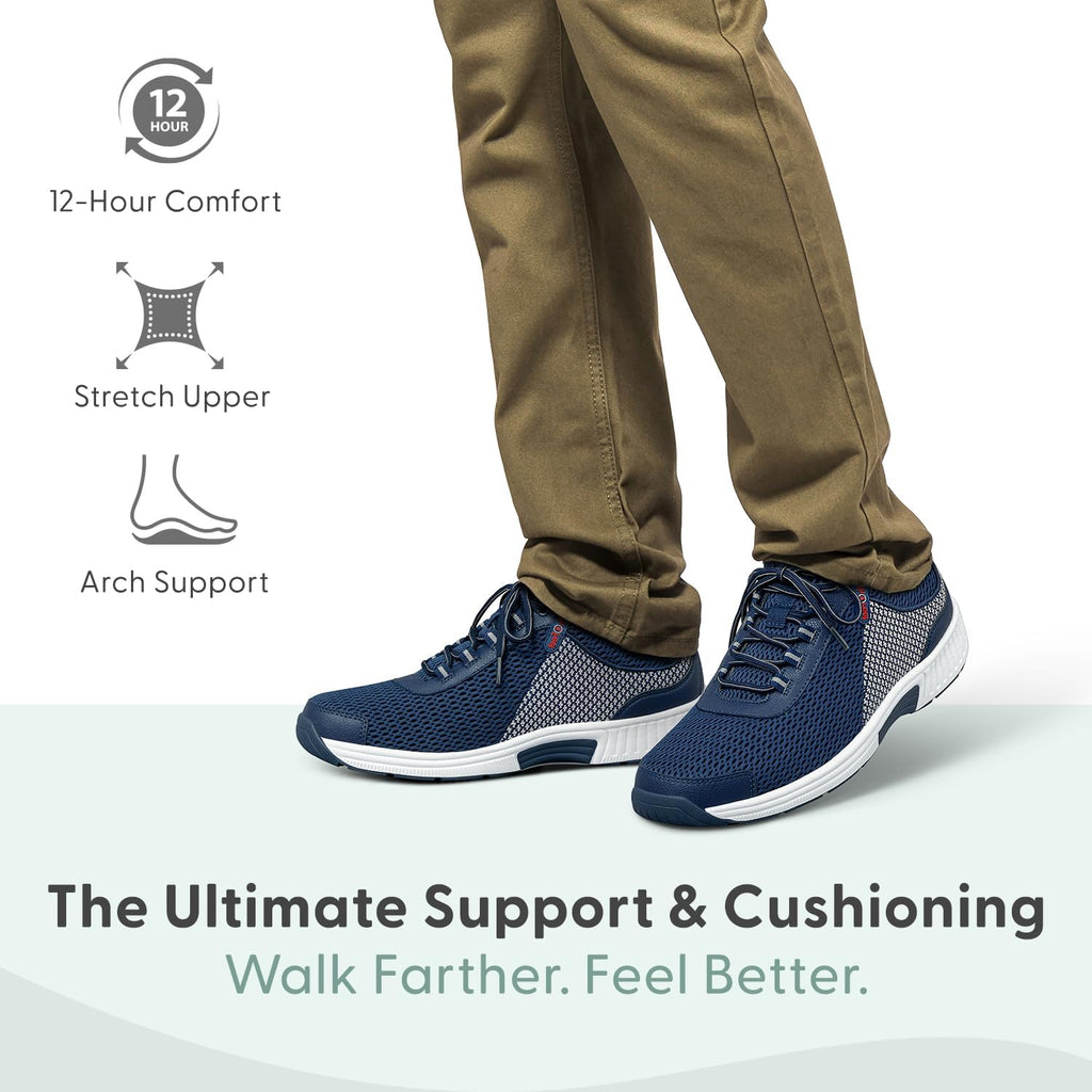 Orthofeet Men's Orthopedic Edgewater Stretch Knit Walking Sneaker
