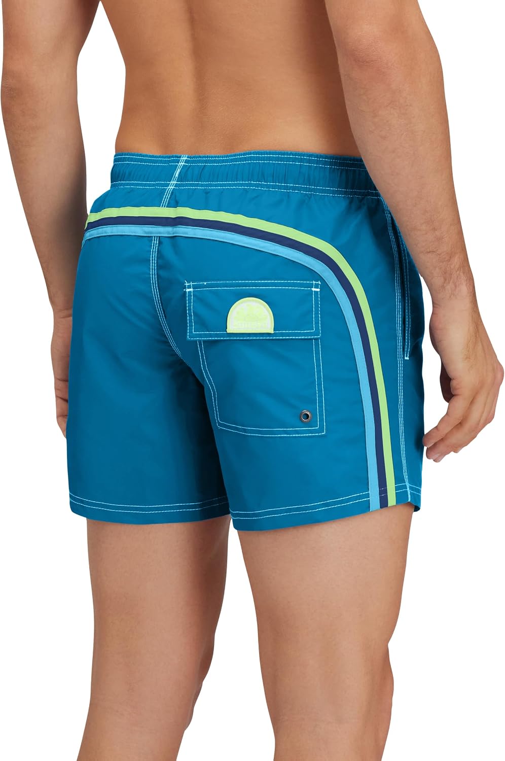 SUNDEK Mens Elastic Waist Boardshort, Swim Trunks 14' Length 5' Inseam