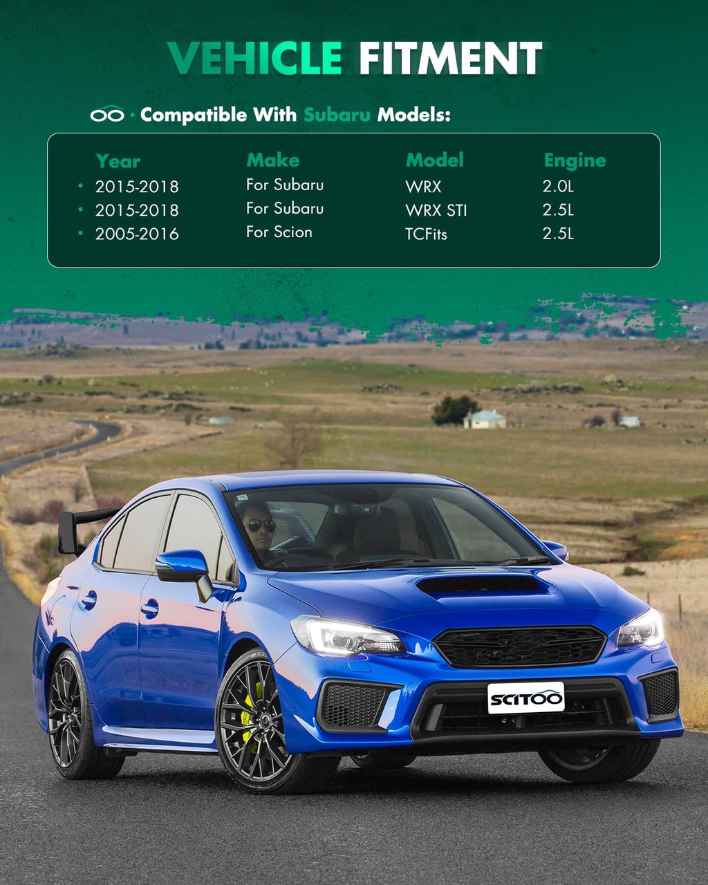 SCITOO ABS Black Rear Trunk Spoiler Wing Exterior Accessories Styling Kits Replacement for Subaru WRX STI 4-Door Sedan 2015 2016 2017 2018 Sport
