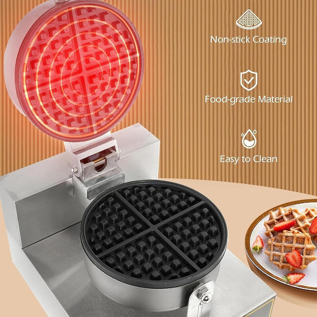 Electric Waffles Maker Machine | Nonstick Waffle Making Machine | Home Appliance Breakfast Dessert Frying Pan | Small Fried Eggs Waffle Maker | for Snack Bar/Cafe,DoubleHead