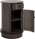 SAFAVIEH Furniture - Tabitha 1-Drawer Accent Table - Black - Solid Wood - Farmhouse Storage Design - Ideal for Living Room, Entryway, Home Office, 17.7'W x 17.7'D x 26'H - Fully Assembled (AMH5712H)