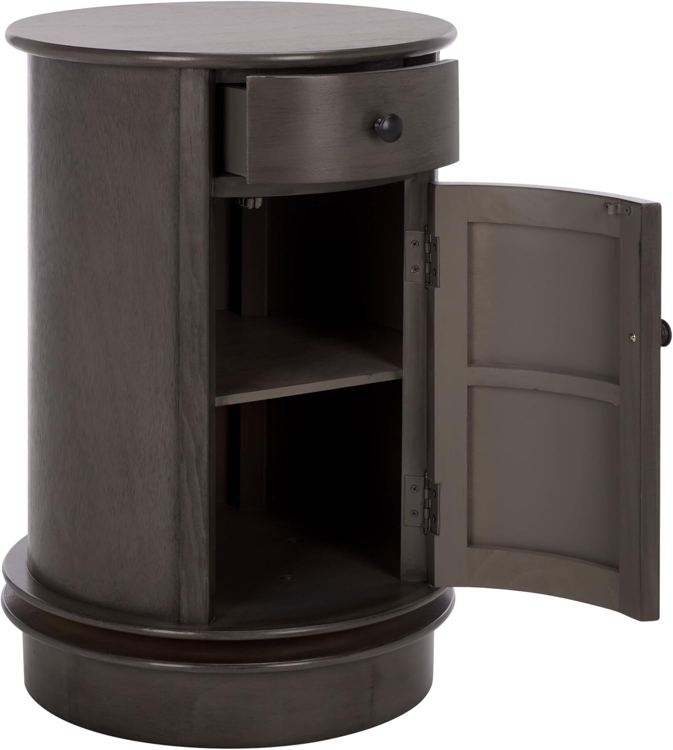 SAFAVIEH Furniture - Tabitha 1-Drawer Accent Table - Black - Solid Wood - Farmhouse Storage Design - Ideal for Living Room, Entryway, Home Office, 17.7'W x 17.7'D x 26'H - Fully Assembled (AMH5712H)