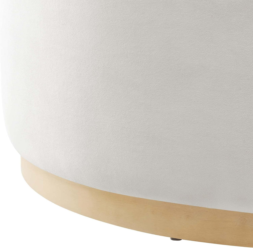 Modway Large 38' Round Performance Velvet Upholstered Upholstered Ottoman
