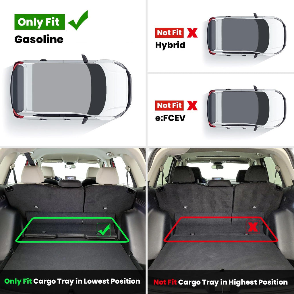 LASFIT Full Set Floor Mats for Honda CR-V 2026 2025 2024 2023 Gasoline (NOT for Hybrid), All Weather TPE Custom Fit Floor Liners 1st & 2nd Row & Seat Back Mat & Cargo Mat (Lower Position)