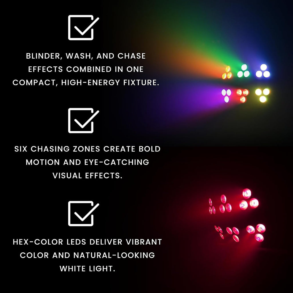 CHAUVET DJ – Wash Fx Hex Ils Multi Purpose Led Effect Light | Blinder Wash & Chase Effects In One Unit | Six Zone Eye Candy Output | Uv Blacklight Performance | Stand Alone Dmx Ir Master Slave Control