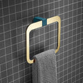 Bathroom Bath Towel Holder, Hand Towel Ring, Nordic Black Gold Square Towel Ring, Solid Towel Rack, Modern Style Towel Hanger, Hand Towel Holder,Black-A (Green Gold A)