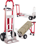3-in-1 Folding Hand Truck, 770LBS Capacity Aluminum Alloy Dolly Cart with 4 Wheels, Convertible Dolly Portable Hand Truck for Moving, Warehouse, Delivery, Industrial Use