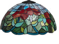 Green Leaves Lamp Shade Replacement, Red Blue Stained Glass Shade, Tiffany Style 20 Inch Lamp Shade for Table Lamps Ceiling Lamps Floor Lamp Dining Table