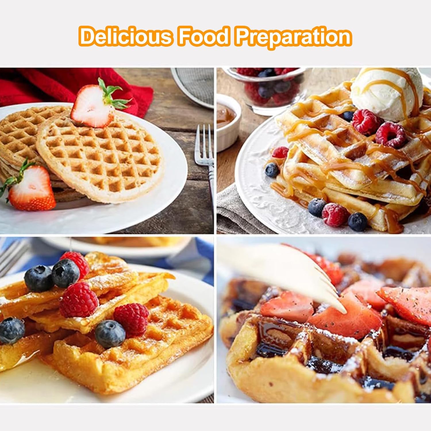 Electric Waffles Maker Machine | Nonstick Waffle Making Machine | Home Appliance Breakfast Dessert Frying Pan | Small Fried Eggs Waffle Maker | for Snack Bar/Cafe,DoubleHead