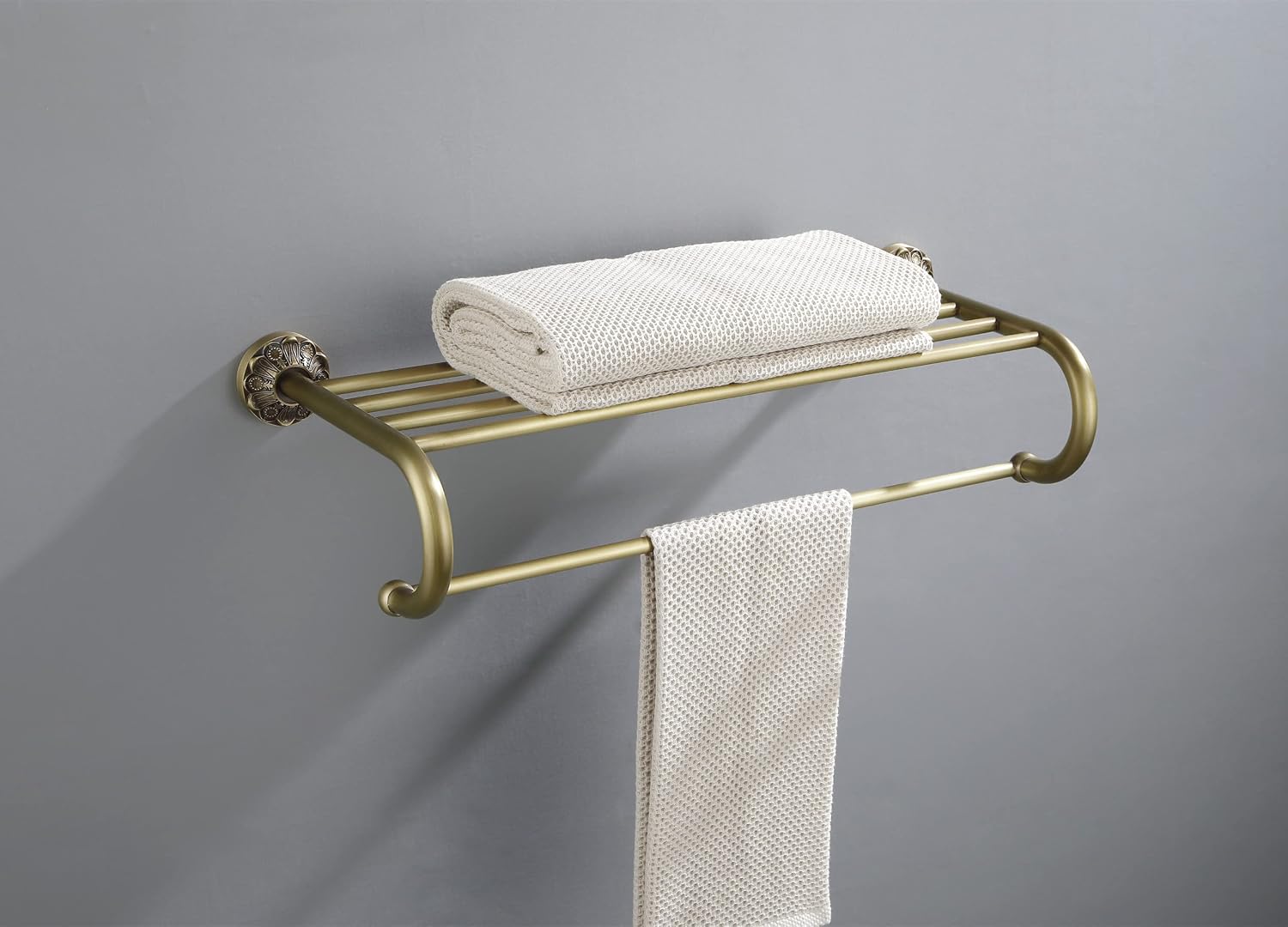 24 Inch Towel Rack + Towel Ring, Brass Bathroom Accessories Set