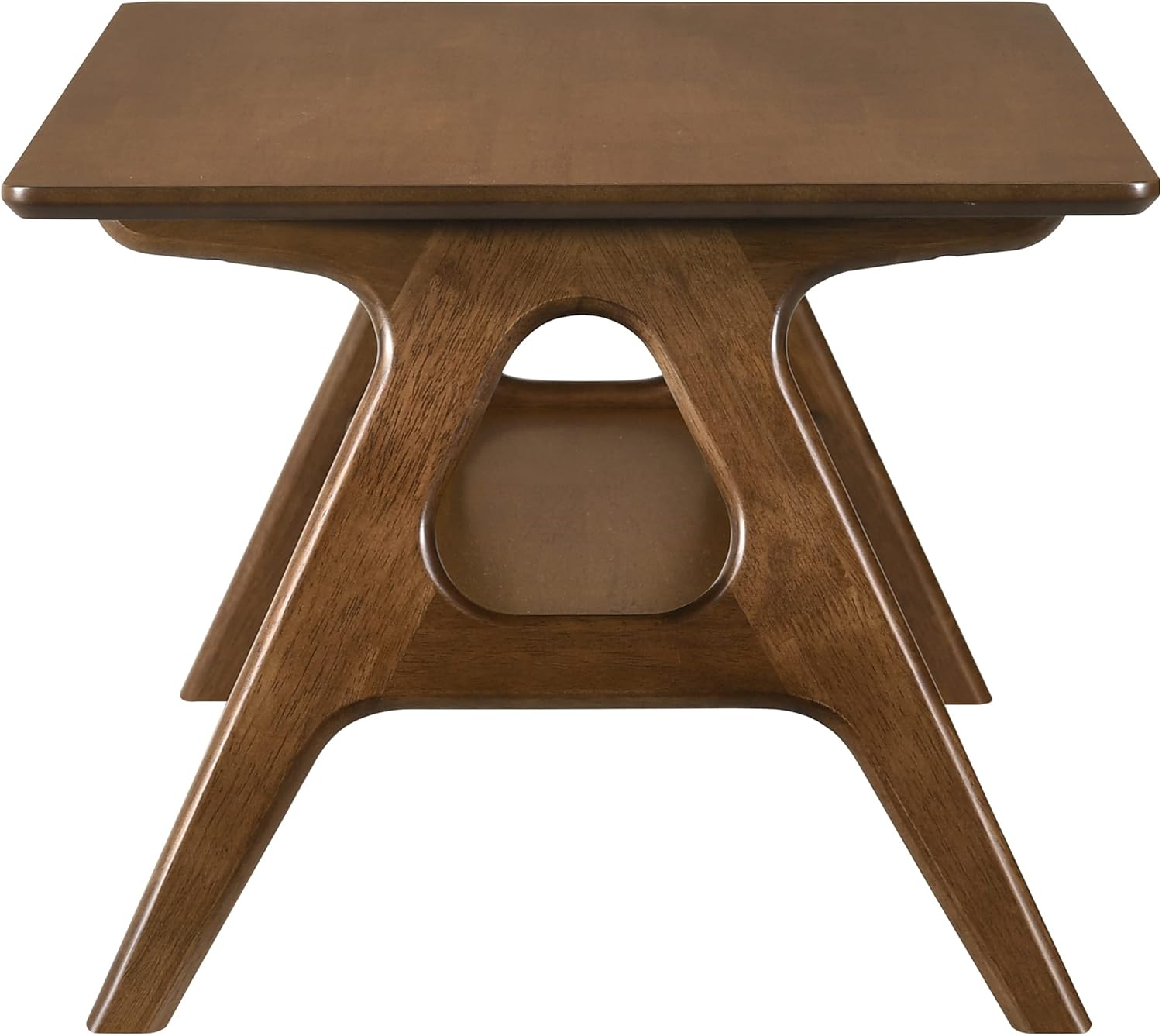 Roundhill Furniture Arona 3-Piece Coffee Table Set, Coffee Table and Two End Tables, Walnut