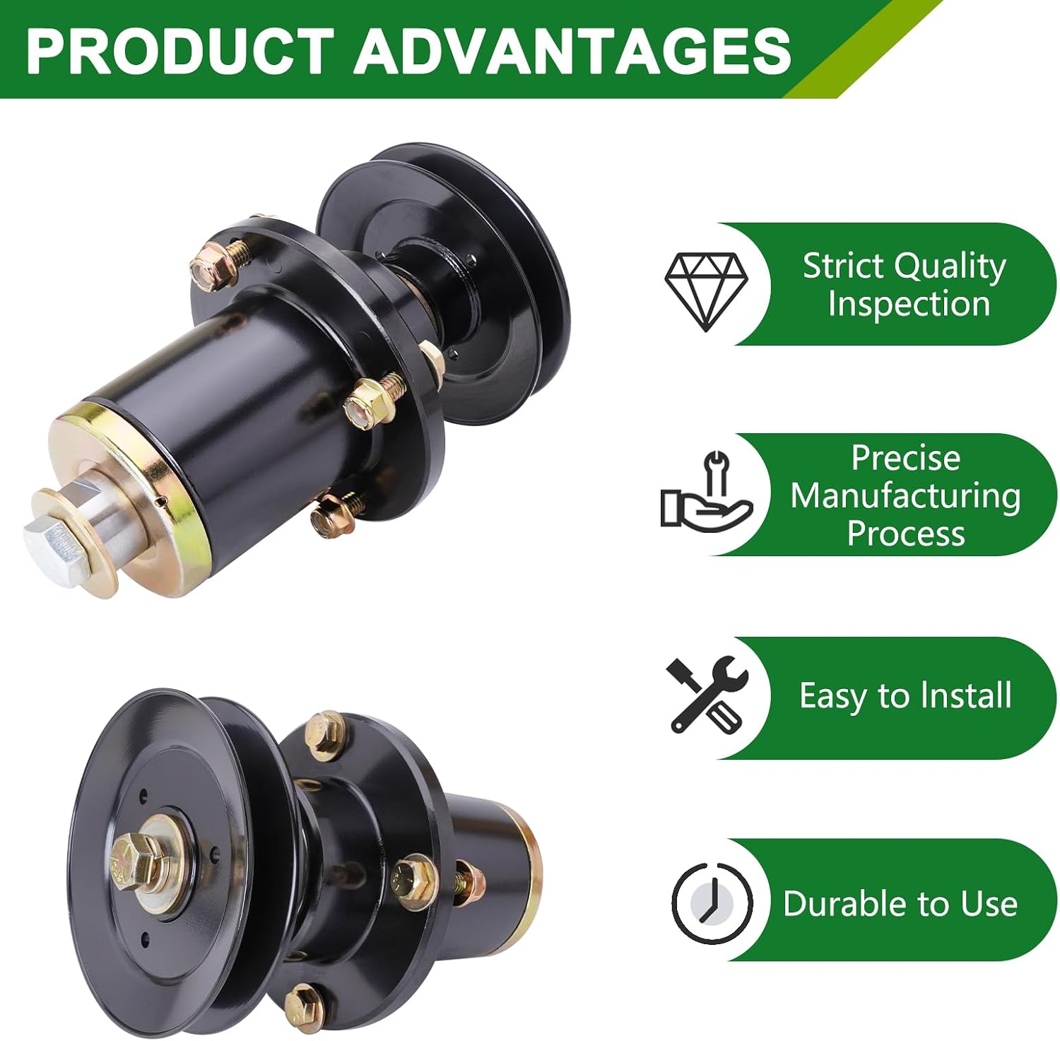 037-6015-50 037-6015-00 Spindle Assembly with 033-6003-00 Pulley - Fits 48 Inch Mower Decks Bad Boy Maverick ZT Elite 48-Inch (3-Pack)