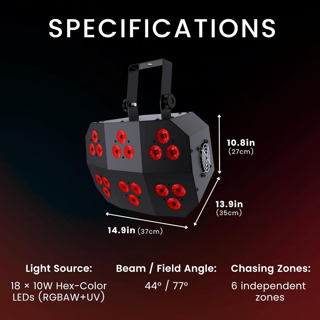 CHAUVET DJ – Wash Fx Hex Ils Multi Purpose Led Effect Light | Blinder Wash & Chase Effects In One Unit | Six Zone Eye Candy Output | Uv Blacklight Performance | Stand Alone Dmx Ir Master Slave Control
