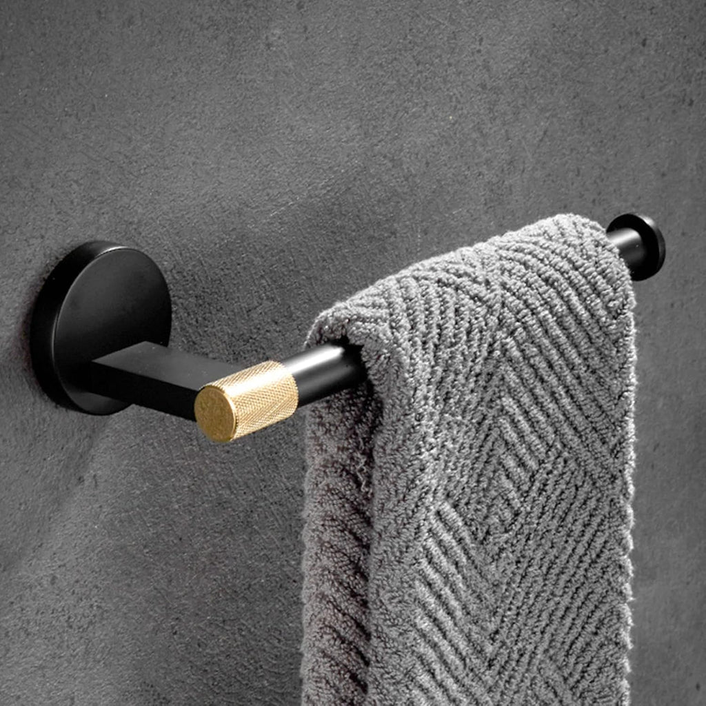 Bathroom Towel Rack Set,5 Pcs Bathroom Hardware Set Black Gold Bath Towel Bar Set,Towel Bar,Toilet Paper Holder,Towel Ring,Brass Wall Mounted Bathroom Accessories kit