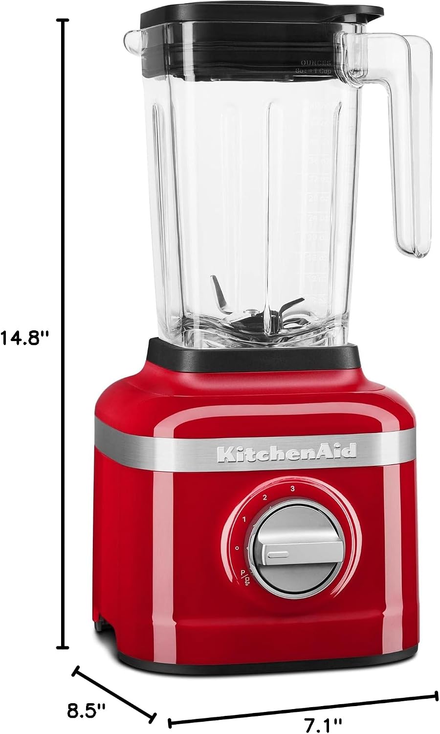 KitchenAid K150 3 Speed Ice Crushing Blender with 2 Personal Blender Jars - KSB1332Y - Passion Red